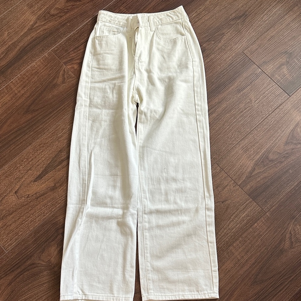 SHEIN Cream High-Waisted Pants